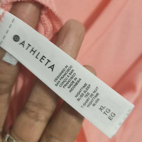 Athleta | Women's Pink Nighttime Bliss Sleep V-Neck Tee (Size XL) - Picture 5 of 12